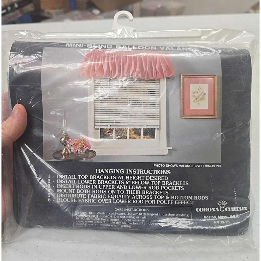 NEW Vintage Corona Curtain Blue Mini-Blind Balloon Valance Drape Curtain 88